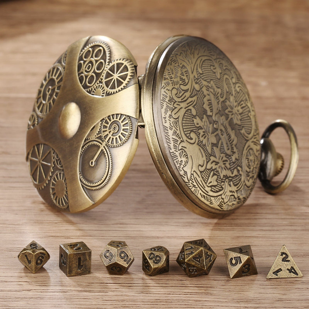 Steampunk Pocket Watch Dice Set
