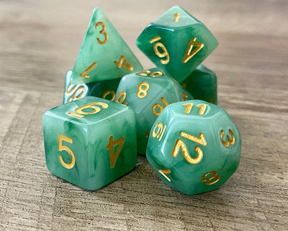 Jade Dragon Fantasy Tabletop RPG Dice Set