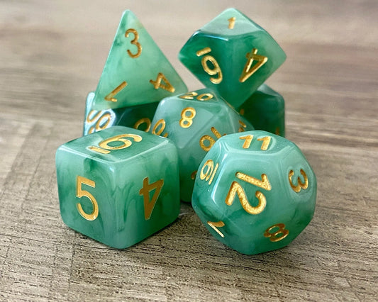 Jade Dragon Fantasy Tabletop RPG Dice Set