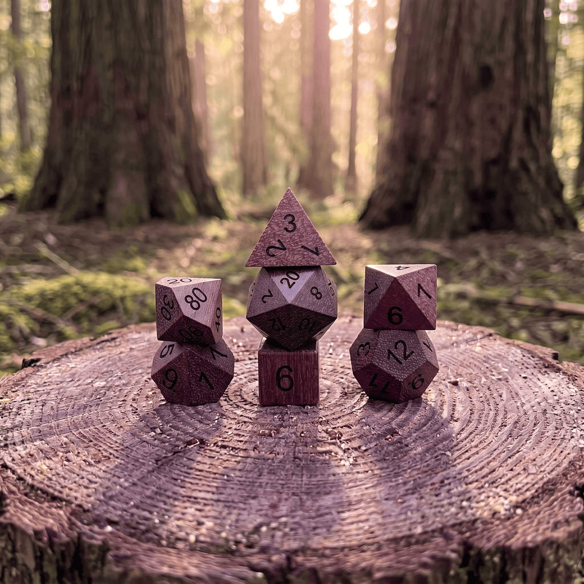 Violet - Wood Dice Set
