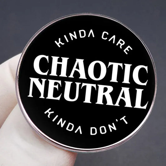 Fantasy Tabletop RPG Chaotic Neutral Brooch Dice Game Pin